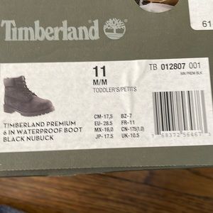 TODDLER’S:TIMBERLAND PREMIUM 6IN WATERPROOF BOOT BLACK NUBUCK SIZE 11